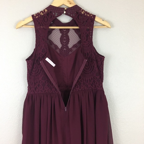 Xhilaration | Burgundy Lace A-Line Dress - Picture 4 of 8